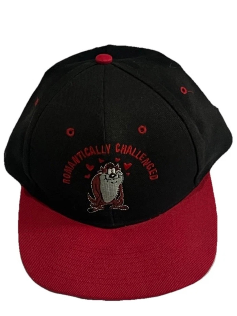 Vtg 90's Looney Tunes Taz Romantically Challenged Nissin StrapBack Hat RARE Read